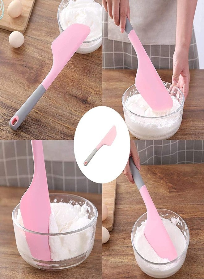 Baskety Silicone Spatula Multipurpose Kitchen Baking Tool for Cake, Cream, Butter & Mixing - Heat-Resistant Silicone Utensil, Light Pink (Pack of 2) - Image 3